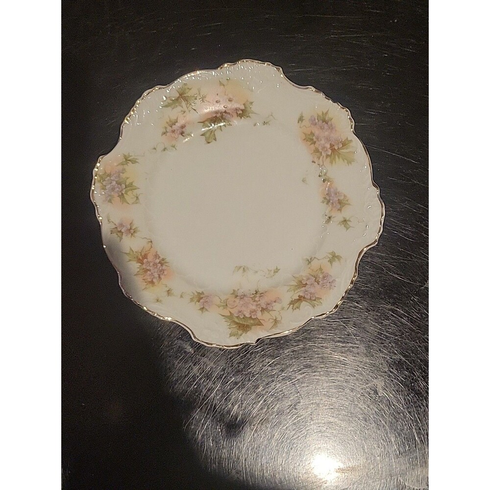 Lot -6 Antique Hermann Ohme 6" Eglantine Style China Bread Plate Pre-1920 Ruffle - Picture 9 of 16